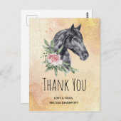Mooie Horse Head Portret Waterverf Hartelijk dank Briefkaart (Voorkant / Achterkant)