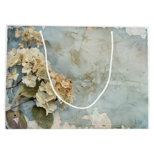 Mooie Hortensia Gift Bag - Custom artistiek Groot Cadeauzakje (Achterkant)