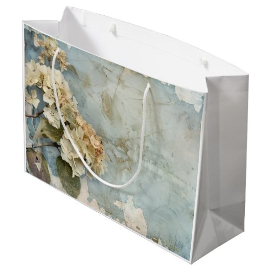 Mooie Hortensia Gift Bag - Custom artistiek Groot Cadeauzakje (Achterkant Gekanteld)