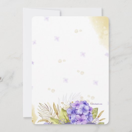 Mooie Hortensia Kaart (Achterkant)