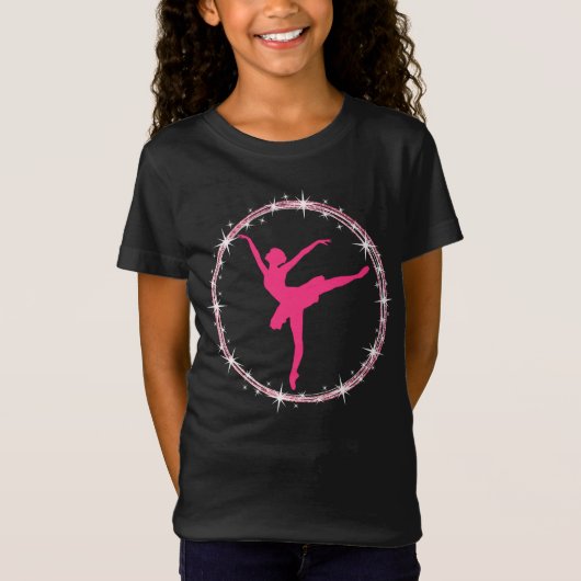 Mooie hotroze Ballerina Twinkle T-shirt (Voorkant)