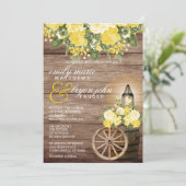 Mooie houten eekhoorn en gele bloemen kaart (Staand voorkant)