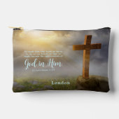 Mooie houten kruis bijbel vers gepersonaliseerd etui (Voorkant)