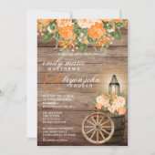 Mooie houten loop en Oranje bloemen Kaart (Voorkant)