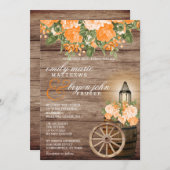 Mooie houten loop en Oranje bloemen Kaart (Voorkant / Achterkant)