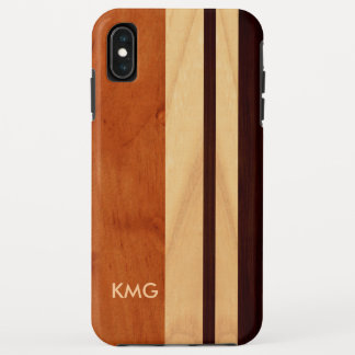 Mooie houten strepen met monogram Case-Mate iPhone case