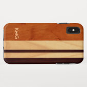 Mooie houten strepen met monogram Case-Mate iPhone case (Achterkant (horizontaal))
