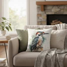 Mooie houthandelaar op een houten poel kussen