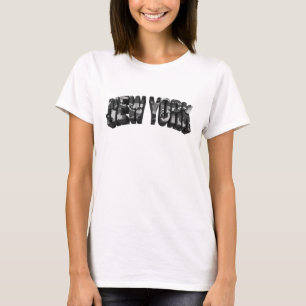 Mooie houtskool NEW YORK Artistiek Motief T-shirt