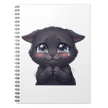 Mooie Huilende Zwarte Kat die Smeekt Canvas Muurku