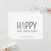 Mooie huis Gelukkig huis jubileum vastgoed Kaart (Voorkant / Achterkant in situ)