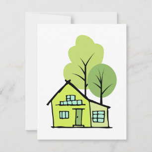 Mooie Huis Tekening Klantwaardering Notitiekaarten