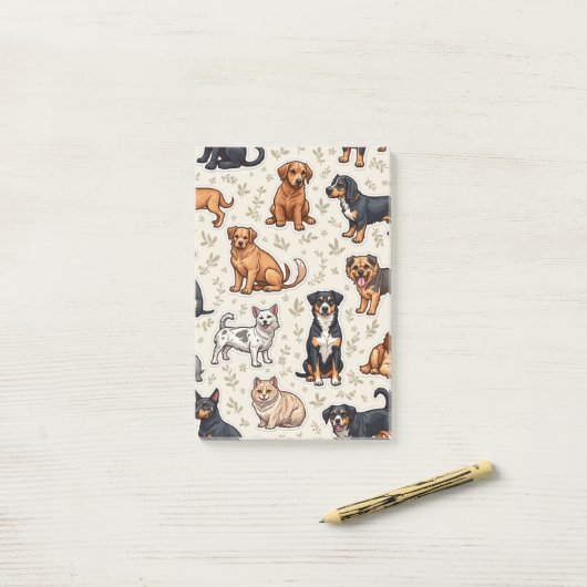 Mooie huisdier handgeschreven notities post-it® notes (Op bureau)