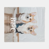 Mooie huisdier monogram naam fleece foto deken (Voorkant (Horizontaal))