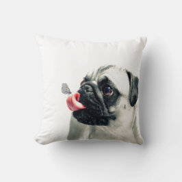 Mooie huisdier PUG wit - personaliseer het Kussen