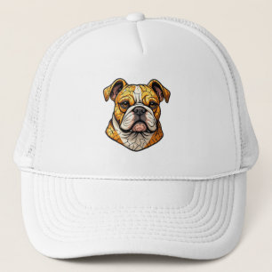 Mooie huisdierliefhebber Engelse Bulldog Illustrat Trucker Pet