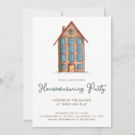 Mooie huisverwarmingsfeest voor flatgebouw kaart