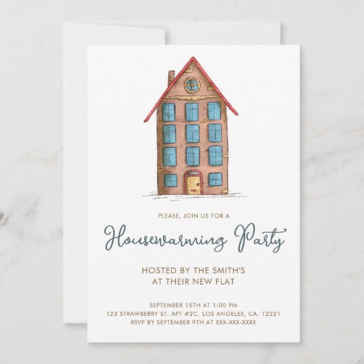 Mooie huisverwarmingsfeest voor flatgebouw kaart (Voorkant)