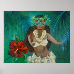 Mooie Hula heupen Poster