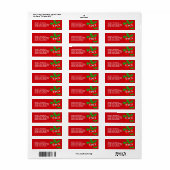 Mooie Hulstbes Kinderen Kerst Adreslabel Etiket (Full Sheet)