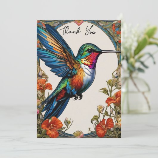 Mooie Hummingbird Bedankkaart (Staand voorkant)