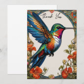 Mooie Hummingbird Bedankkaart (Voorkant / Achterkant)