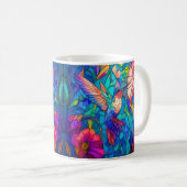 Mooie Hummingbird Flower Garden Glas in lood Koffiemok (Voorkant rechts)