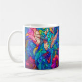 Mooie Hummingbird Flower Garden Glas in lood Koffiemok (Links)