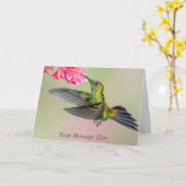 Mooie Hummingbird op maat Kaart (Gele Bloem)