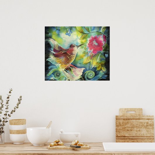 Mooie Hummingbird Poster (Keuken)