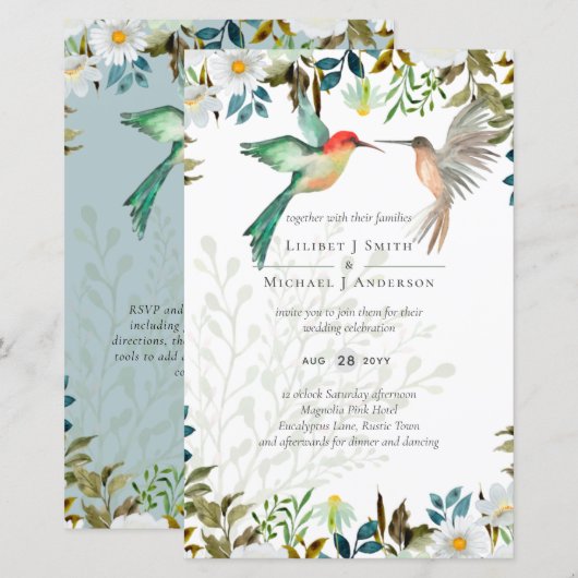 Mooie HUMMINGBIRDS-koppel (Voorkant / Achterkant)