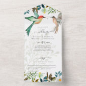 Mooie HUMMINGBIRDS-koppel All In One Uitnodiging (Binnen)