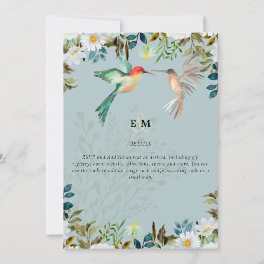 Mooie HUMMINGBIRDS-koppel Kaart (Achterkant)