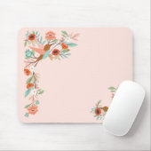 Mooie Hummingvogels Floral Blossom Garden Pink Muismat (Met muis)