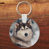 Mooie Husky in de buitenlucht Sleutelhanger (Voorkant)