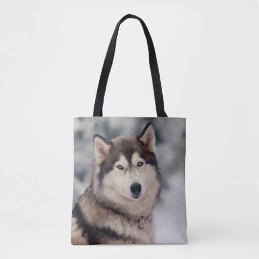 Mooie Husky in de buitenlucht Tote Bag (Voorkant)
