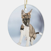Mooie Husky Puppy Keramische Kerstbal Keramisch Ornament (Links)