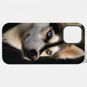 Mooie Husky Worp Kussen iPhone Hoesje (Achterkant horizontaal)