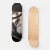 Mooie Husky Worp Kussen Persoonlijk Skateboard (Voorkant)