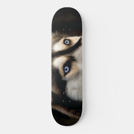 Mooie Husky Worp Kussen Persoonlijk Skateboard (Voorkant)