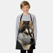 Mooie Husky Worp Kussen Schort (Gedragen)