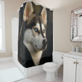 Mooie Husky Worpkussen Douchegordijn (In situ)