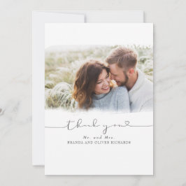 Mooie hutbruiloft Dank je foto Bedankkaart