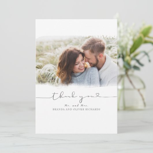 Mooie hutbruiloft Dank je foto Bedankkaart (Staand voorkant)