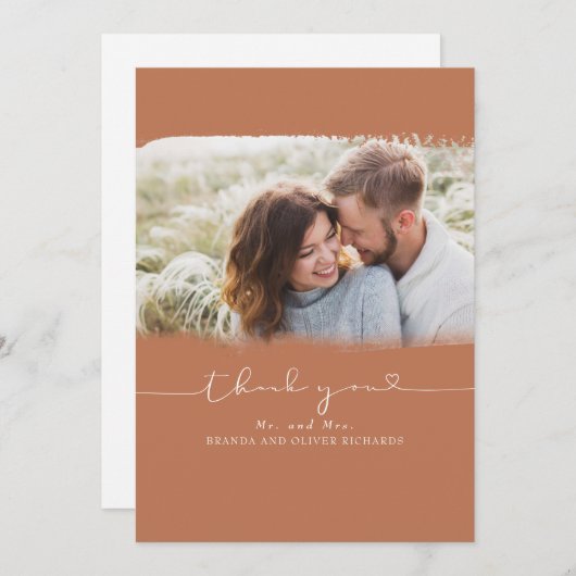 Mooie hutbruiloft Dank je foto Bedankkaart (Voorkant / Achterkant)