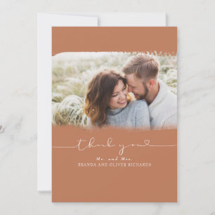 Mooie hutbruiloft Dank je foto Bedankkaart