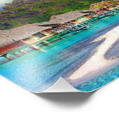 Mooie hutten op het water in Bora Bora Foto Afdruk (Hoek)