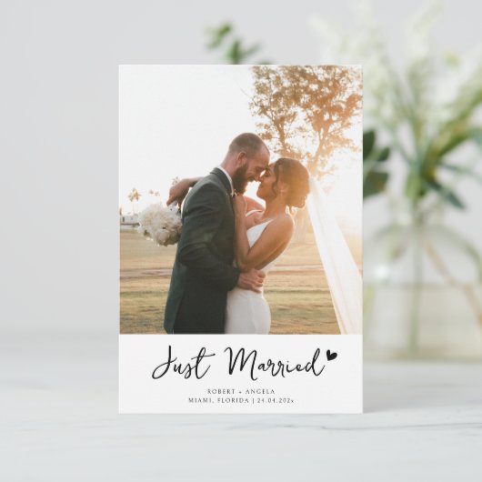 mooie huwelijksaankondiging bedankkaart (Staand voorkant)