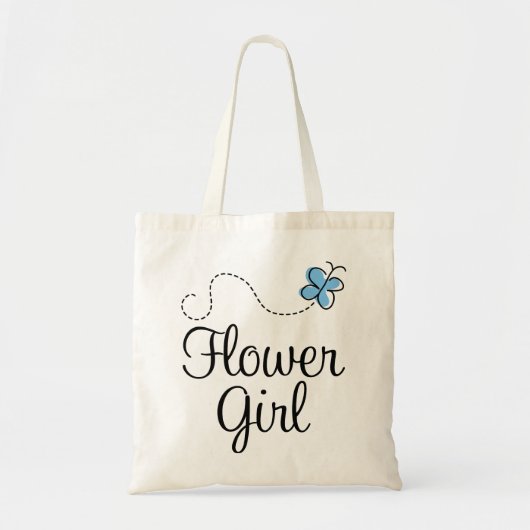 Mooie huwelijksdag Bloemenmeisje Blue Canvas tas (Voorkant)