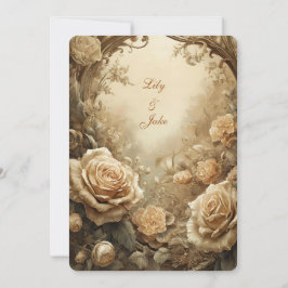 Mooie huwelijksuitnodiging van het Roos Kaart